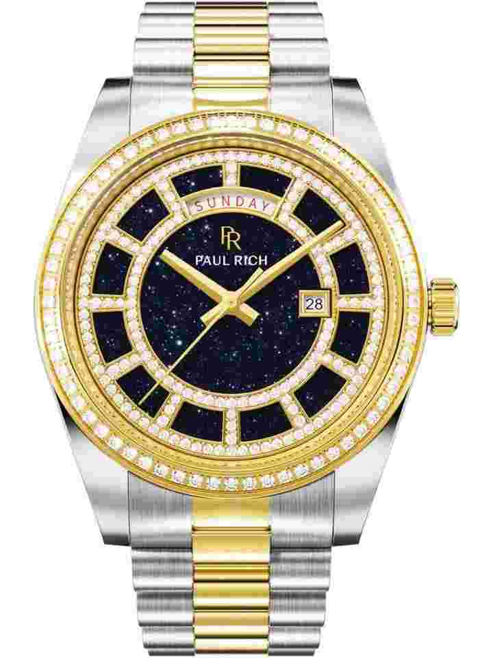 Paul Rich PR-47457 Herrenuhr Crown Legacy Silver Gold Aventurine Blue 40mm 5ATM