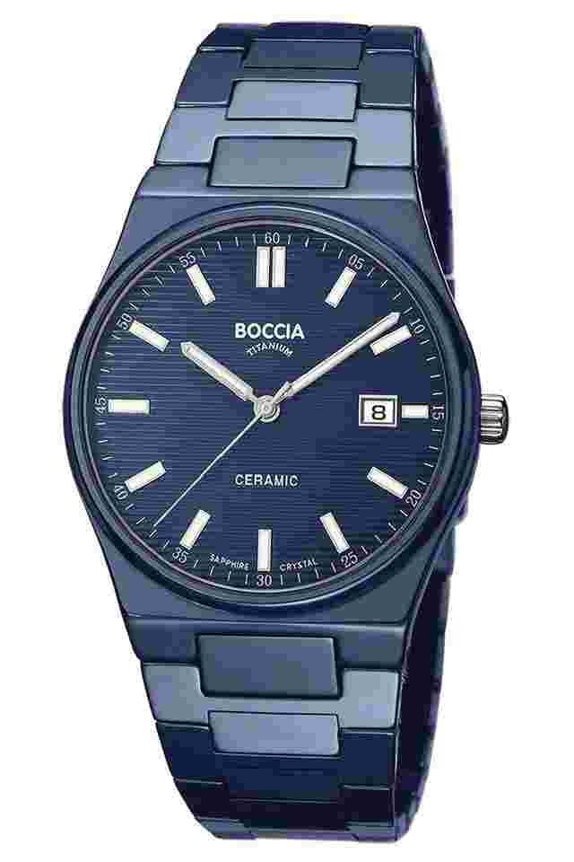 Boccia 3675-02 Herrenuhr Keramik/Titan mit Saphirglas Blau 