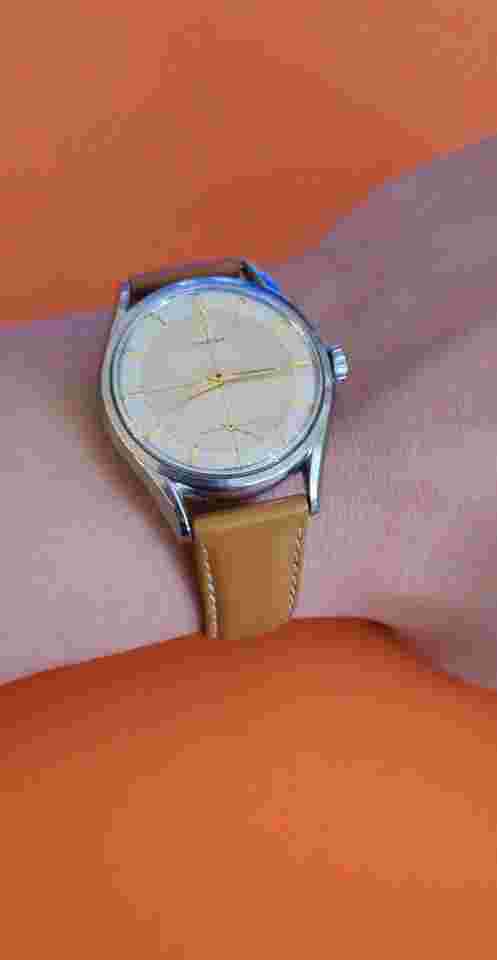 Vintage Omega Jumbo 1954 Small Seconds Crosshair Dial with Signed Crown & Buckle
