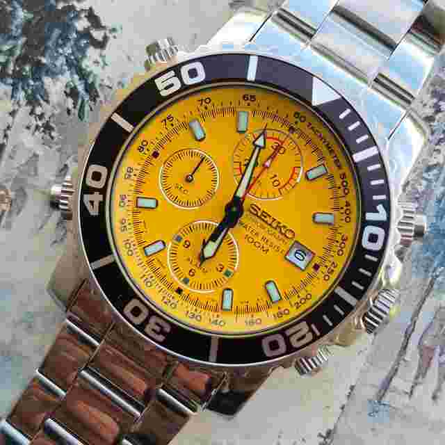 Seiko “Seitona” Yellow Chronograph Rare 1 Generation