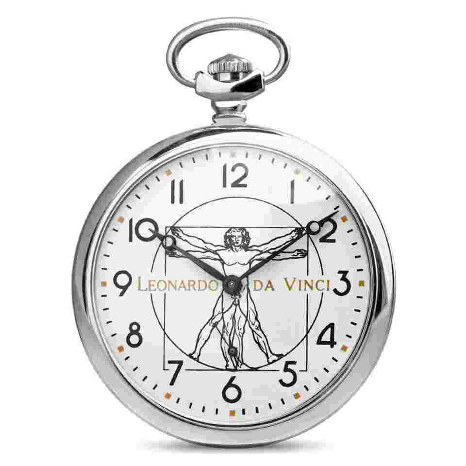 Molnija Soviet Pocket watch Taschenuhr 3602 Leonardo da Vinci Hunting dog 