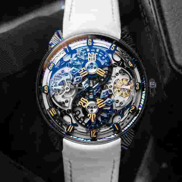 Genus GNS1.2 Gems ULTRA RARE Damascene Titanium STRAPS Leather Openworked