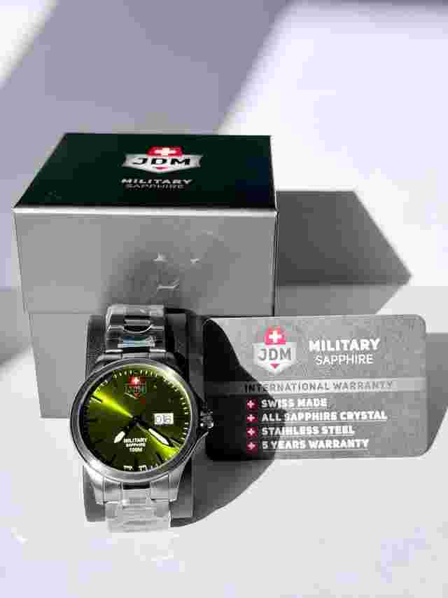 Jacques du Manoir JDM Military Alpha Big Date JDM-WG014-05 42mm Swiss Quartz Men’s Watch 
