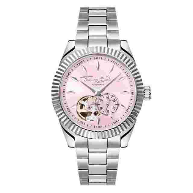 Thomas Sabo Montre automatique argentée de 36 mm avec cadran rose rebelle WA0418-201-204 