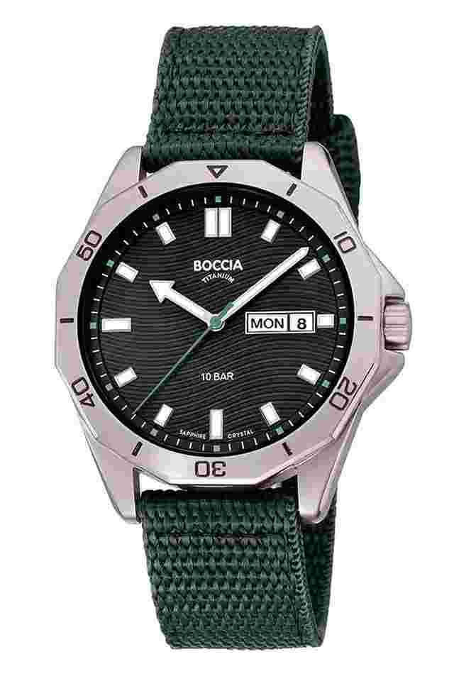 Boccia 3680-02 Titanuhr für Herren mit Saphirglas 10 bar Grau 