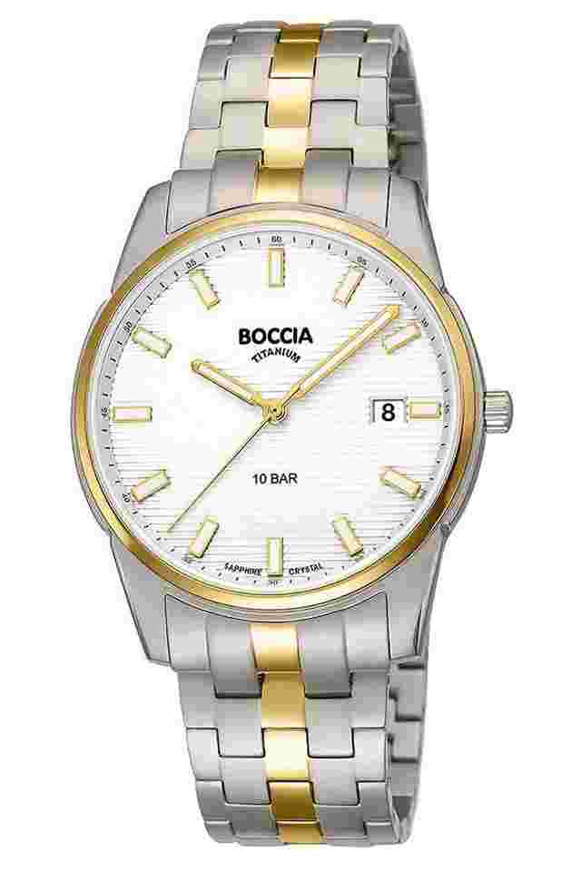 Boccia 3686-02 Herren-Armbanduhr Quarz Titan mit Saphirglas Bicolor 