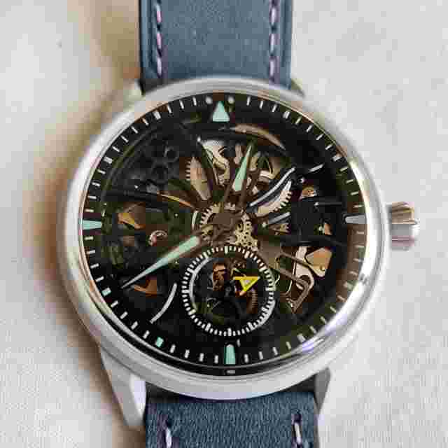 Zelos Skyraider 40 Skeleton Titanium Arctic Cerakote White Leather Warranty New Unworn Swiss Handwound Movement Mechanical Handwind Sold Out Limited Edition Full Set Limited Edition New Warranty Sold Out