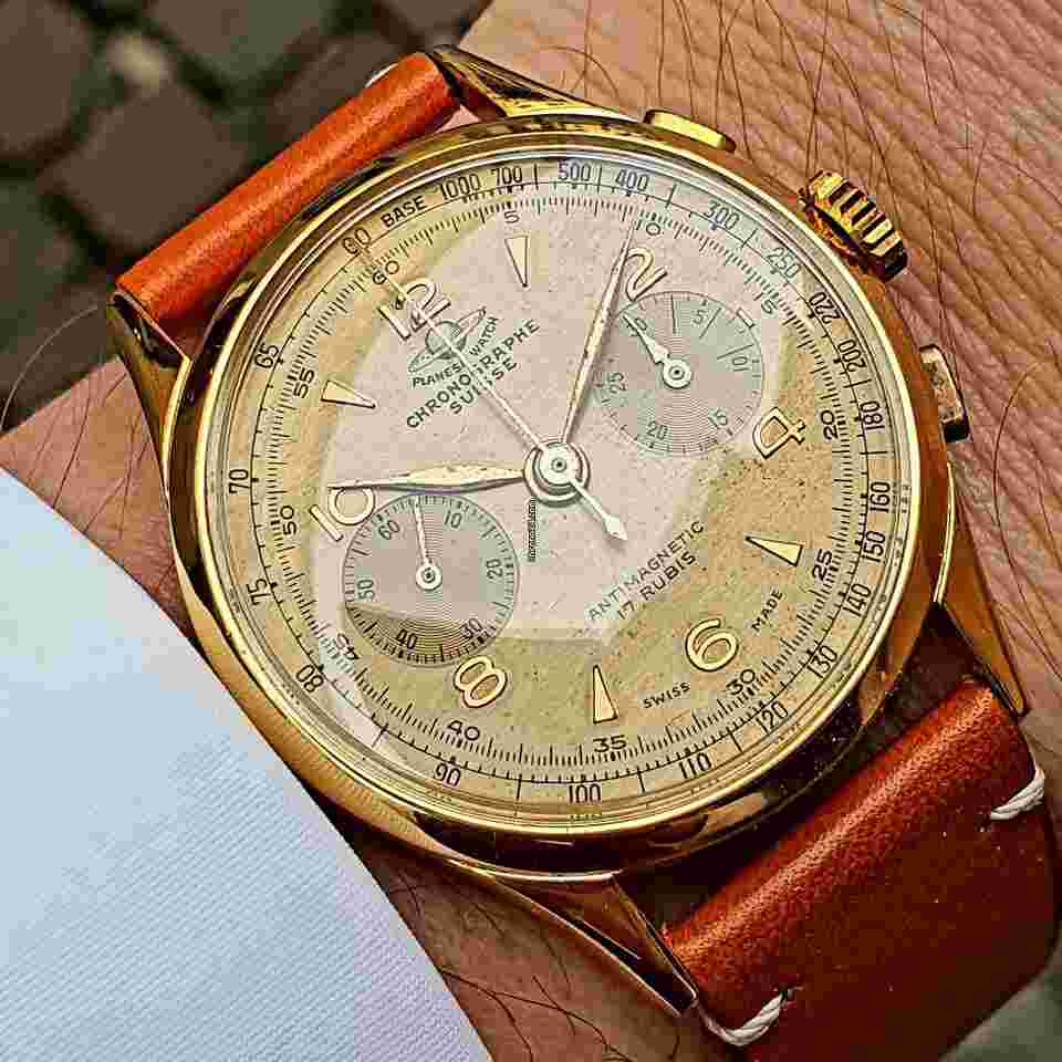 Chronographe Suisse Cie
                           
                                 Jumbo Planesa Watch 1950 Chronograph 18kt Yellow Gold Plated