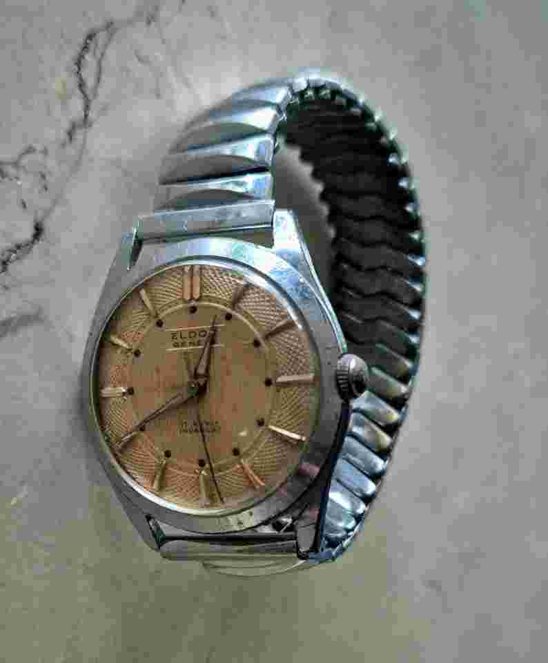 Eldor Genève INCABLOC Vintage Swiss Watch Stainless Steel Expandable Wristband