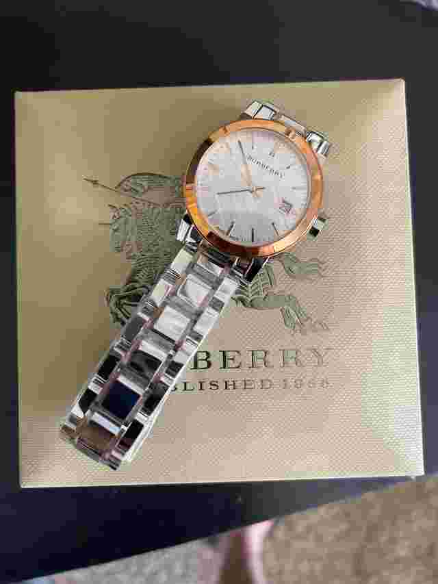 Burberry Large Check Two Tone Stainless Women's Bu9105 Burberry Two-Tone Stainless Steel Ladies Watch BU9105