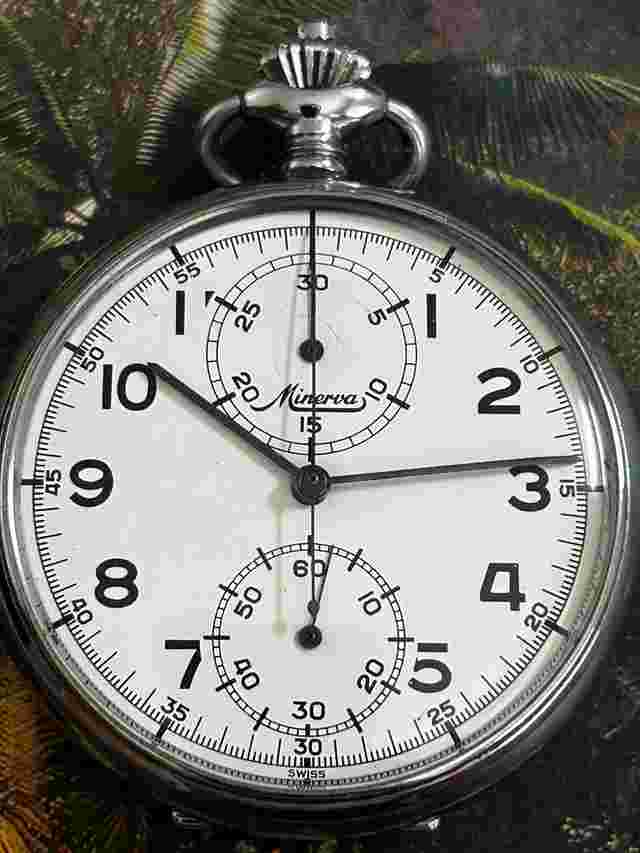 Minerva Military Pocket Chrono Watch Volledig gereviseerd