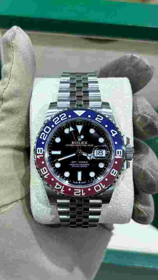 Rolex GMT-Master II Pepsi Jubilee on Jubilee Bracelet Stainless Steel 126710blro Box and Papers