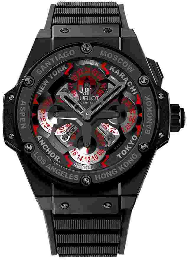 Hublot King Power
                           
                                 Big Bang King Power Unico GMT Skeleton World Time All Black Rotating Disks 771.CI.1170.RX