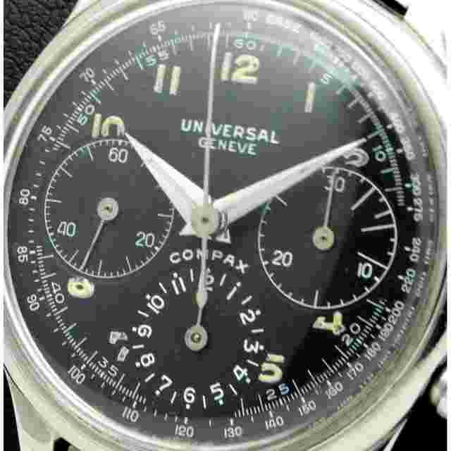 Universal Genève Compax
                           
                                 Chronograph "Compax" Ref. 22206 stainless steel made in 1950