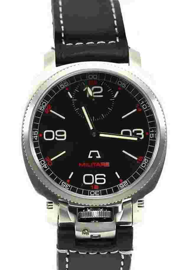 Anonimo Militare 2004 hand wind 43mm Steel Case Black Dial Black Calfskin Strap 2004 NEW - Warranty start: 2013
