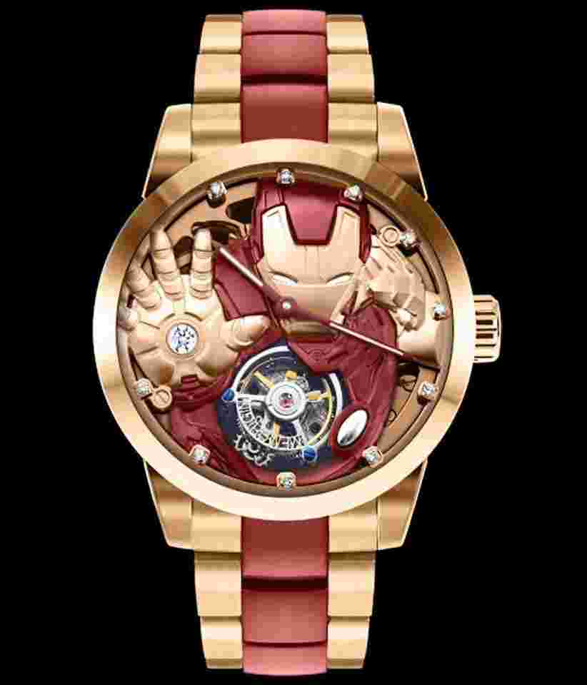 MEMORIGIN SUPER HERO IronMan Tourbillon new case new bracelet replaced. 