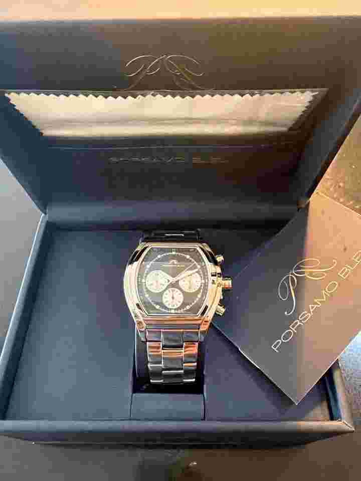 porsamo Bleu Roman Chronograph Bracelet 42mm New. Full Set.
