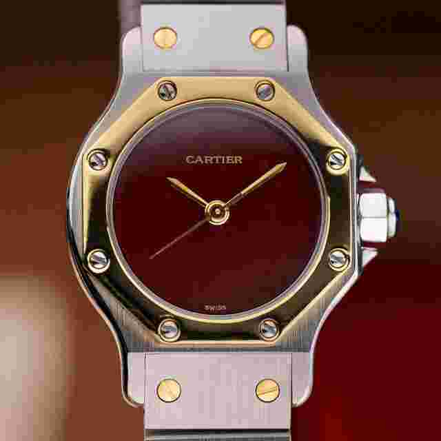 Cartier
                           
                                 Santos Octagon - Burgundy Dial - Ladies 24mm