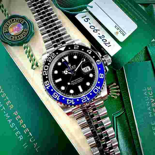 Rolex GMT-Master II
                           
                                 Like New | In stock | 2021 | Unsized | GMT-Master II "Batgirl" | 126710BLNR