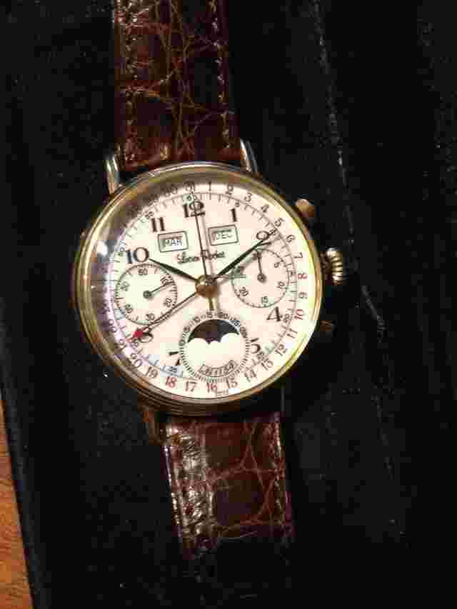 Lucien Rochat Chronograph Triple Calendar Moonphase 18 K GOLD