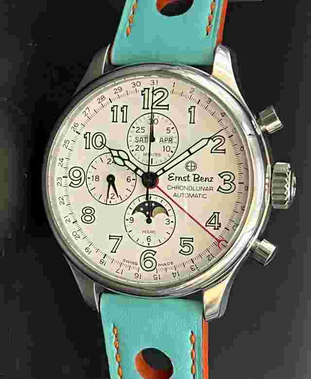 Ernst Benz Chronolunar 47mm Chronolunar chronograph moon phase in 98% mint