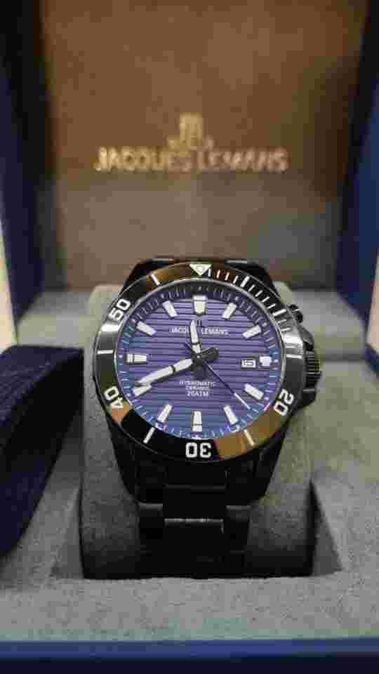 Jacques Lemans Hybromatic ceramic Full set limited edition blue dlc cover