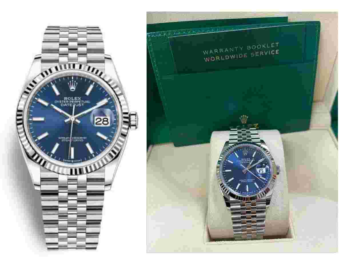 Rolex Datejust 36
Fluted Bezel Blue Index Dial Jubilee Bracelet 126234