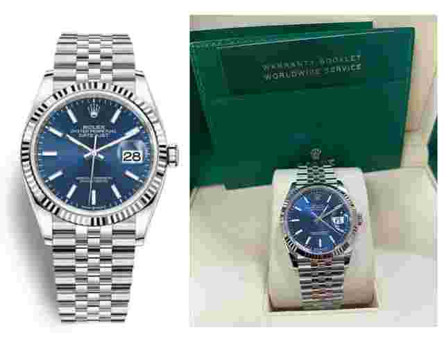 Rolex Datejust 36
                           
                                 Fluted Bezel Blue Index Dial Jubilee Bracelet 126234