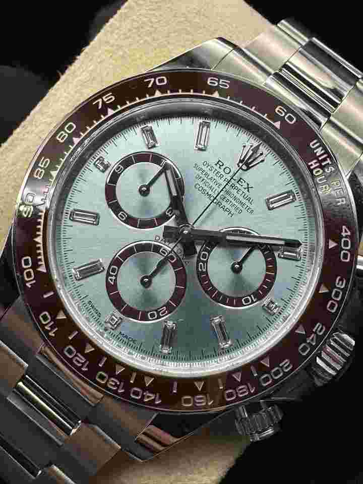 Rolex Daytona
Ice Blue Diamond Baguette Dial Unworn