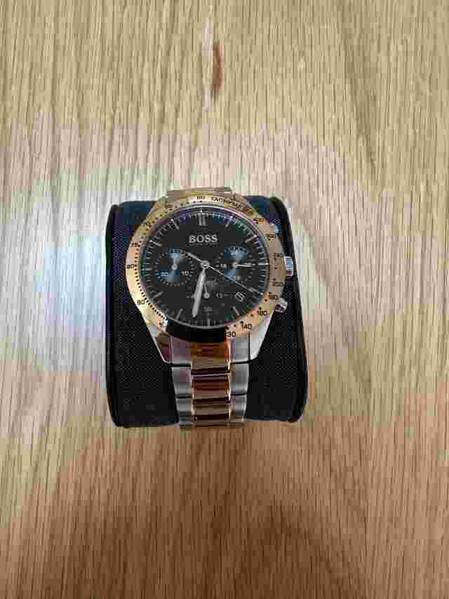 Hugo Boss Talent Chronograph Black Dial Two Tone Men’s Watch