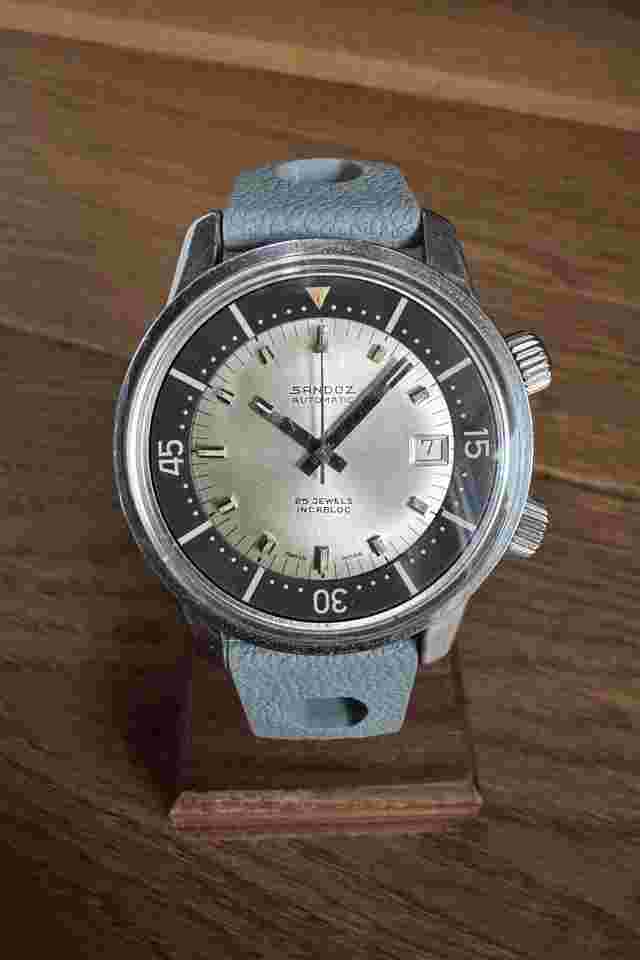 Sandoz Super Compressor - Silver Dial 40mm - EPSA - Service - Vintage Diver - Dual Crown Ready to use - Original lume still in place 