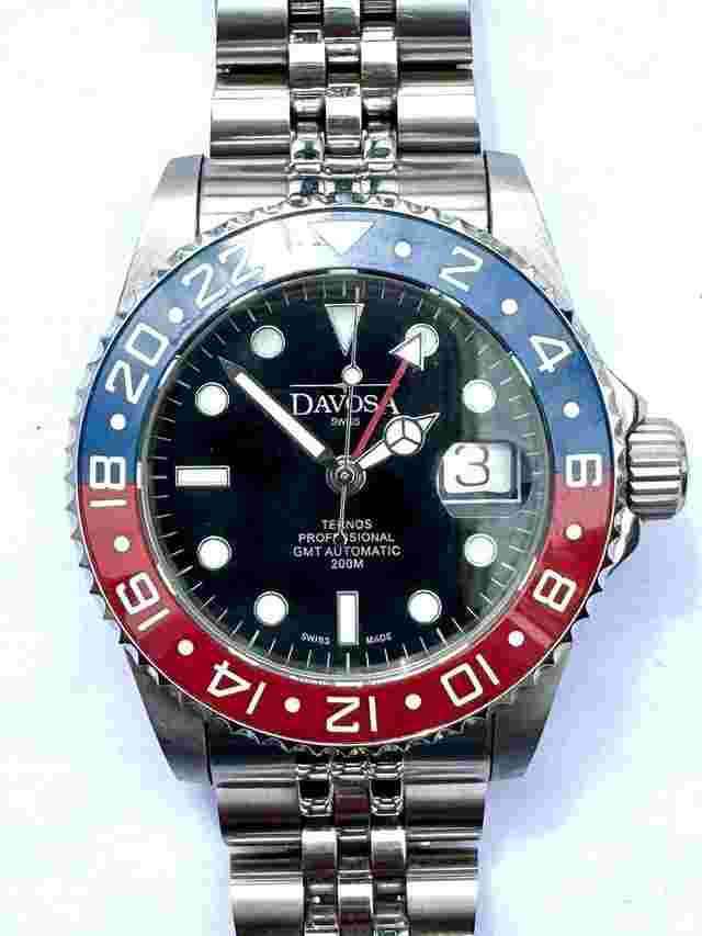 Davosa Ternos Professional Tt Gmt Komplett nicht getragen mit Leder-und Stahlband