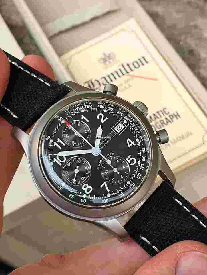 Hamilton
                           
                                 Military Chronograph Automatic Black Dial New Old Stock NOS