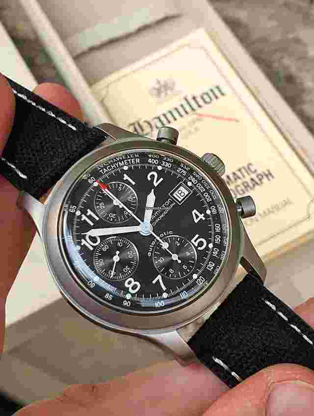 Hamilton
                           
                                 Military Chronograph Automatic Black Dial New Old Stock NOS