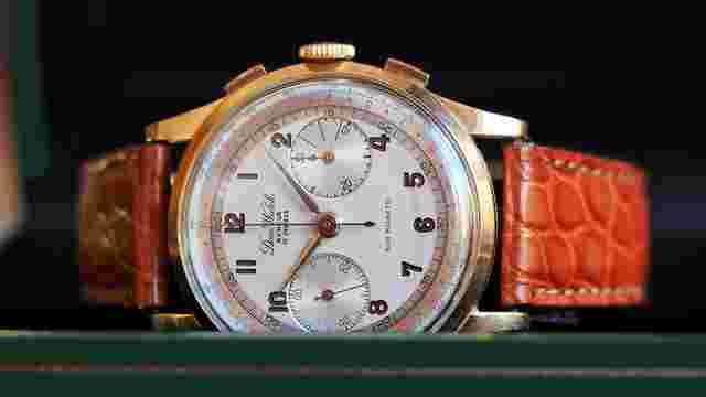 DOM Watch Genève Chronographe Suisse 18k solid gold Landeron 148 (1955)