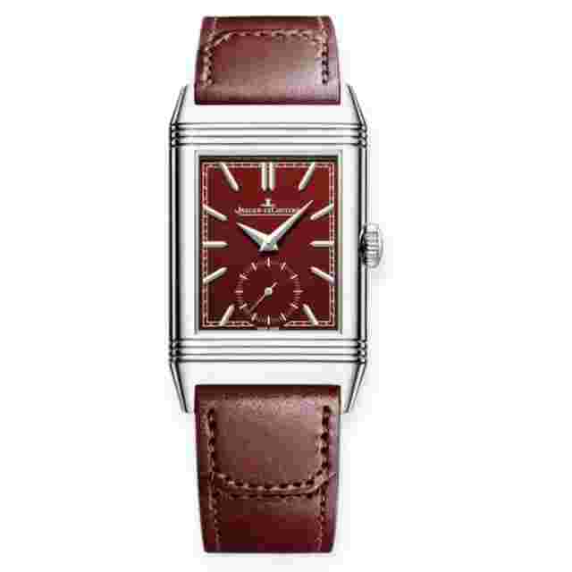 Pre-Owned Jaeger-LeCoultre REVERSO TRIBUTE MONOFACE SMALL SECONDS 45.6 x 27.4 mm Stainless Steel Dark Red Dial Q397846J