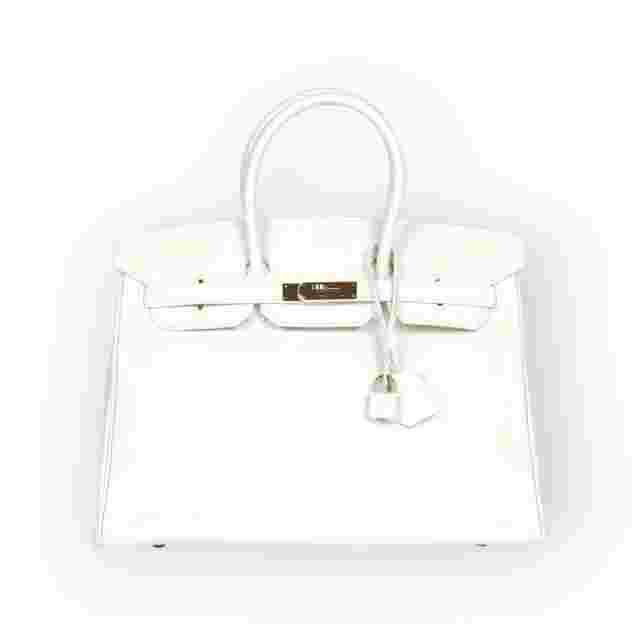 Pre-Owned Hermes Birkin 35 White Epsom Leather GHW