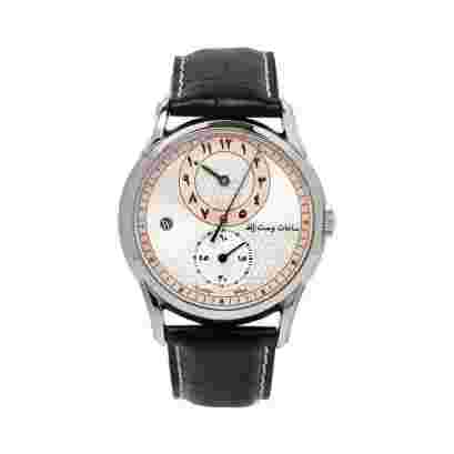 West End Watch Co. 6873.10.3361BLK Arabic Pink & Silver Dial 37mm