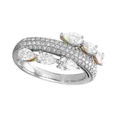 ROUND-PEAR RING-HRD-E-F/VVS-VS 1.64 CTS- A53R,Total Wt -5.76gm