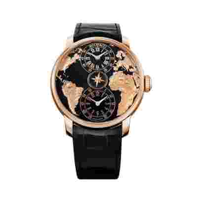 Jacob & Co. The World Is Yours Dual Time Zone DT100.40.AA.AB.A Rose Gold 43mm Black Dial Men’s Watch