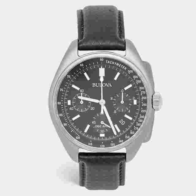 Bulova Lunar Pilot Special Edition 96B251 Black Dial Stainless Steel Men's Wristwatch 45 mm