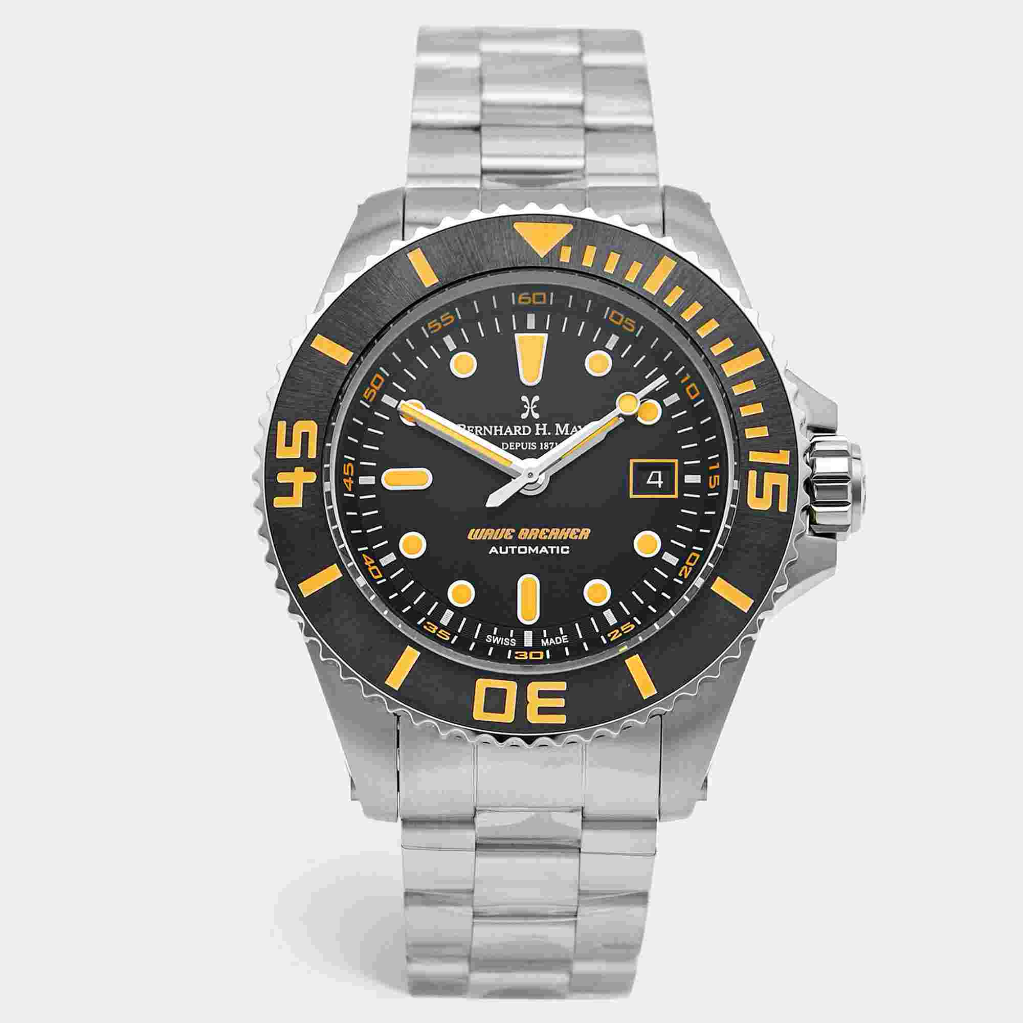 Bernhard H. Mayer Wave Breaker 41701.738.6 Black Stainless Steel Men's Wristwatch 47 mm
