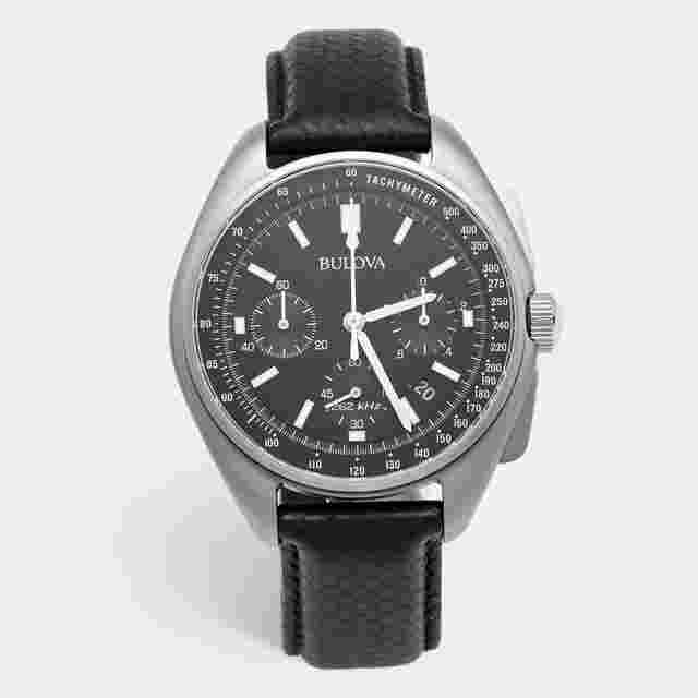 Bulova Lunar Pilot Special Edition 96B251 Black Dial Stainless Steel Men's Wristwatch 45 mm