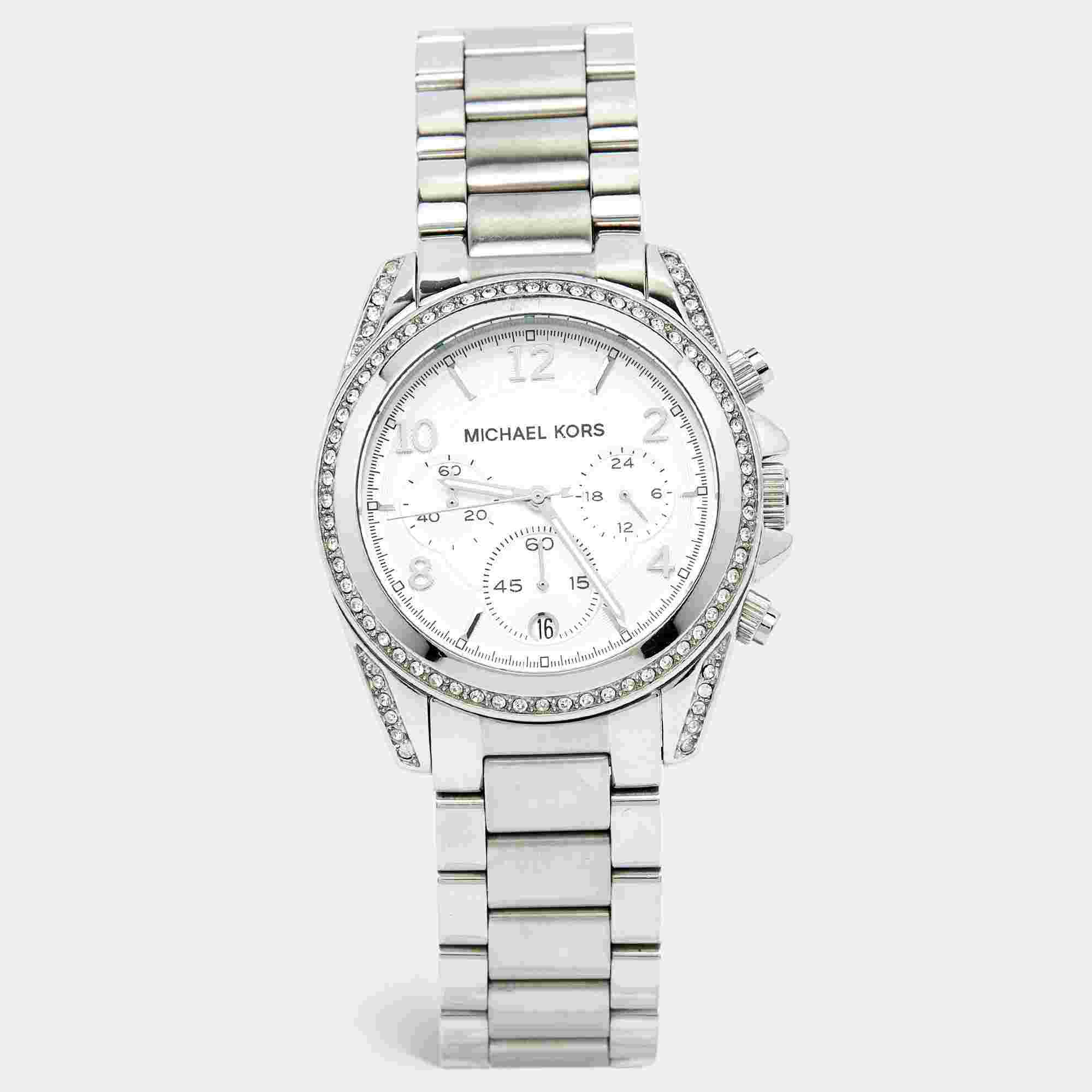 Michael Kors Blair MK5165 Silver Dial Stainless Steel Crystal Women's Wristwatch 39 mm