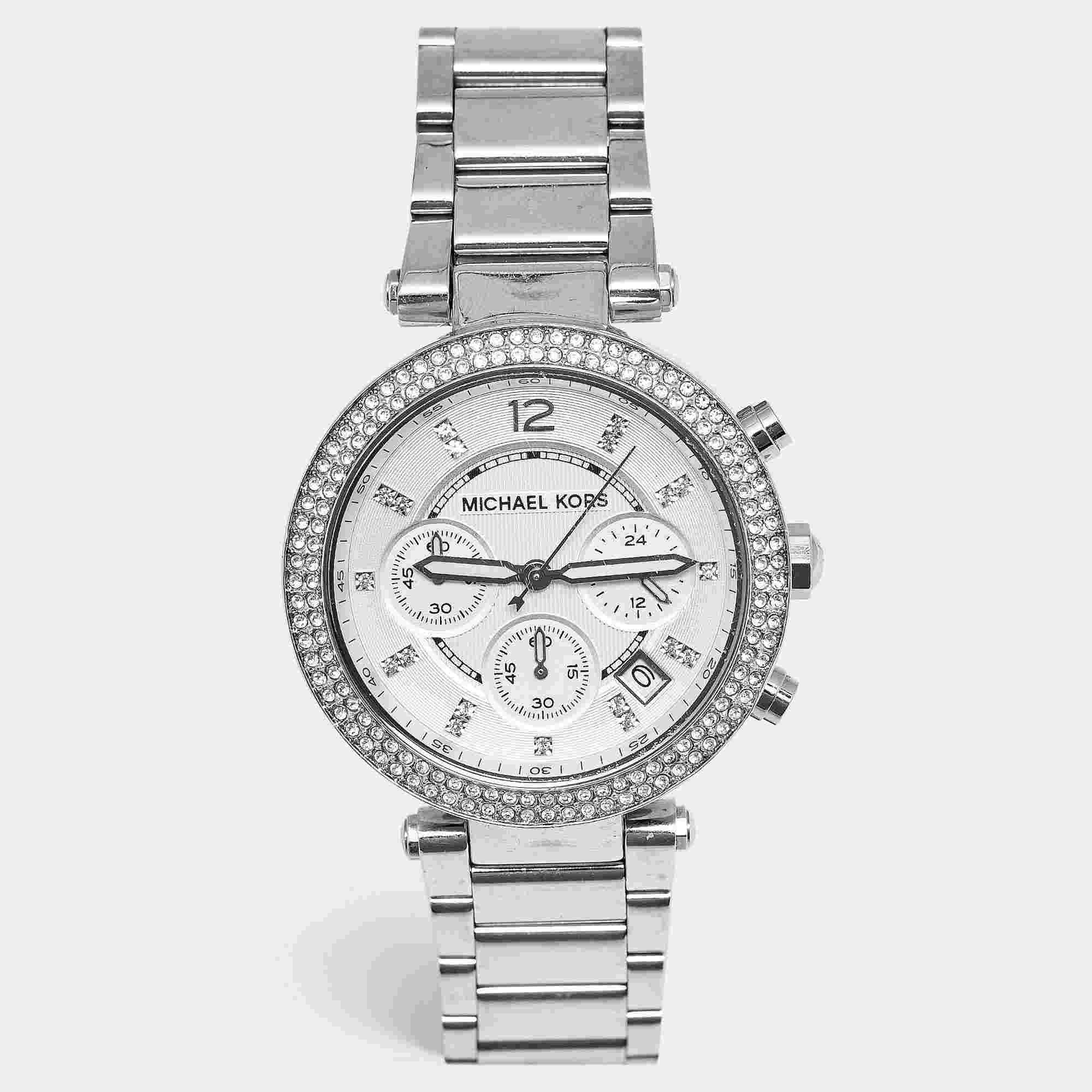 Michael Kors Parker MK5353 Silver Dial Stainless Steel Women's Wristwatch 39 mm