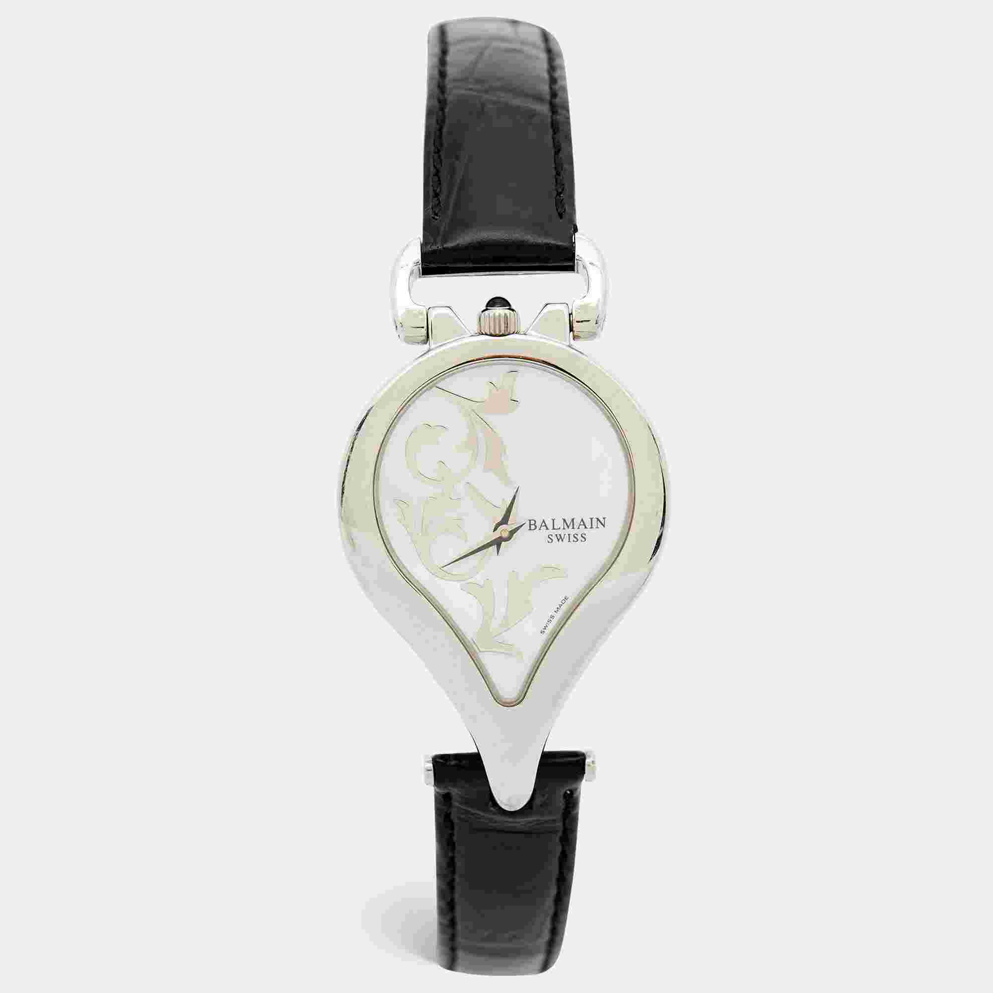 Pierre Balmain 3431 White Mother Of Pearl Dial Stainless Steel Women's Wristwatch 31 mm