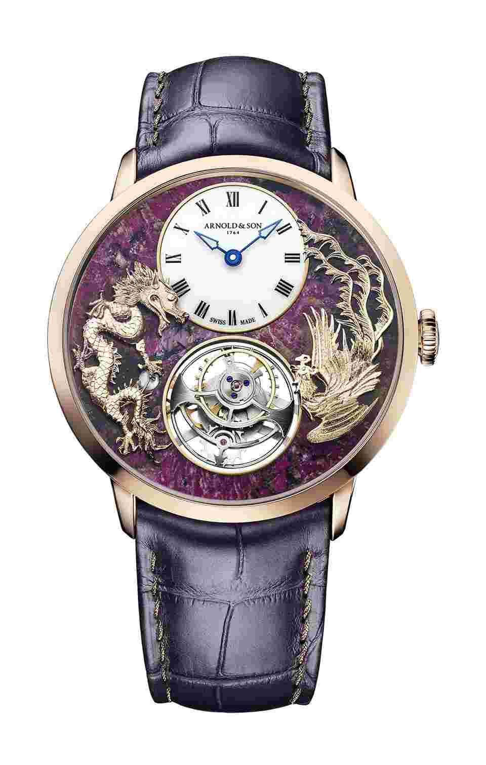 Arnold & Son
Ultrathin Tourbillon Red Gold Dragon & Phoenix Eudialyte