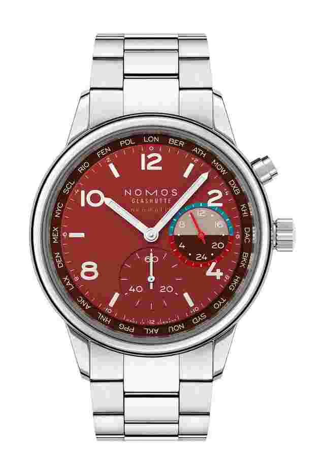 Nomos Glashütte
Club Sport neomatik Worldtimer Magma