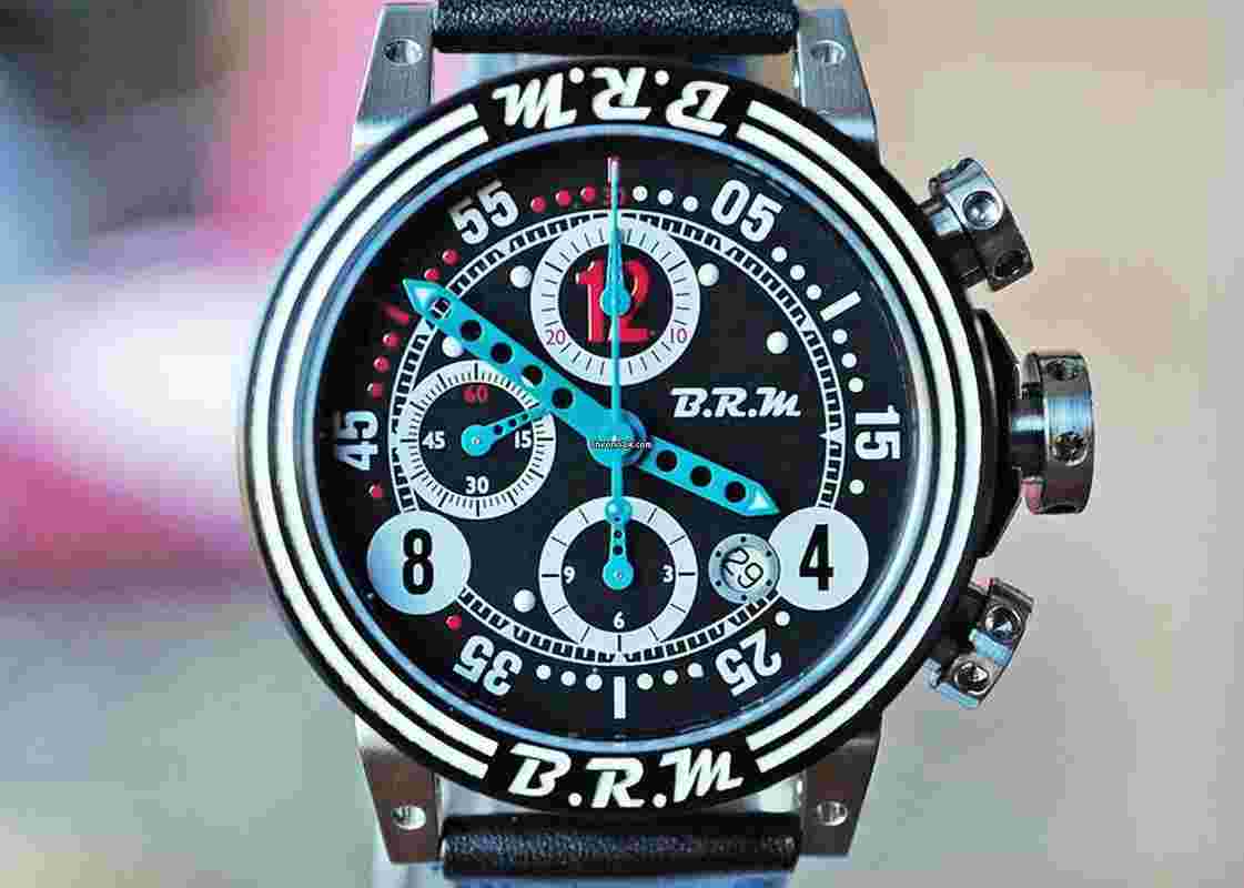 B.R.M V12-44
AUTOMATIC DATE CHRONOGRAPH BLACK BLUE TEAL 44mm