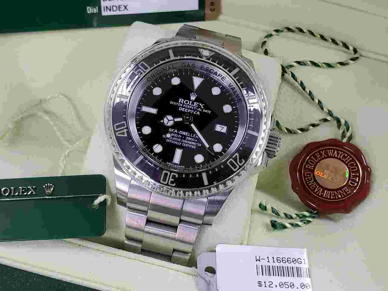 Rolex Oyster Perpetual Date Submariner DEEPSEA SEA-DWELLER Black MK1 1st Edition Full Set Box Papers Tags